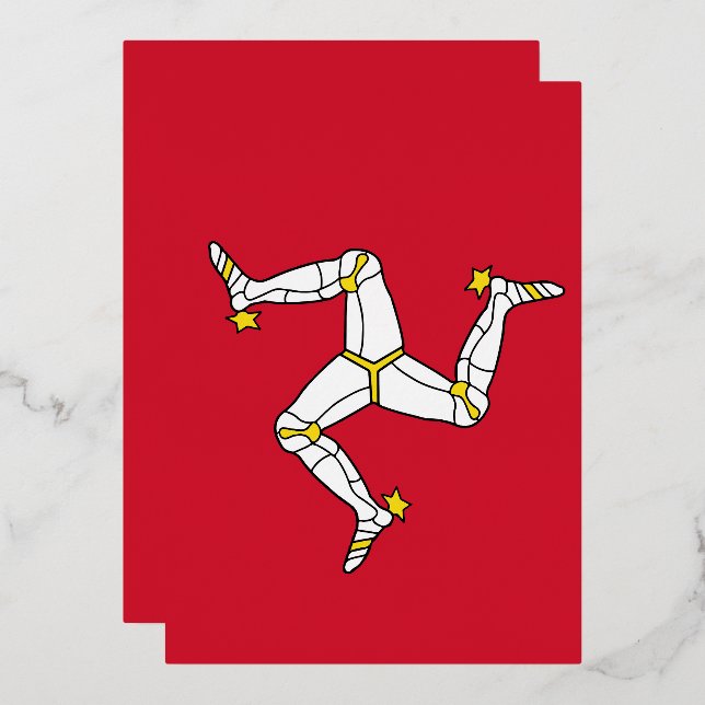 Flagge der Insel Man Folieneinladung (Vorderseite/Rückseite)