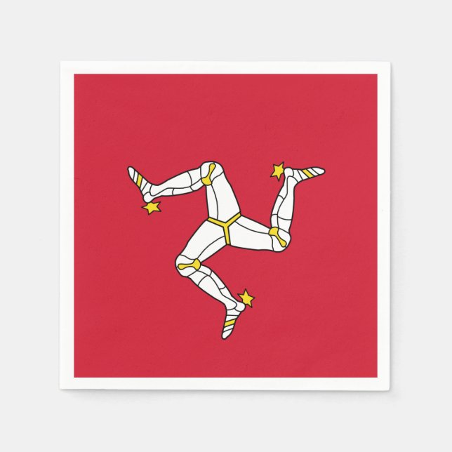 Flagge der Insel Man Papier Napkins Serviette (Vorderseite)