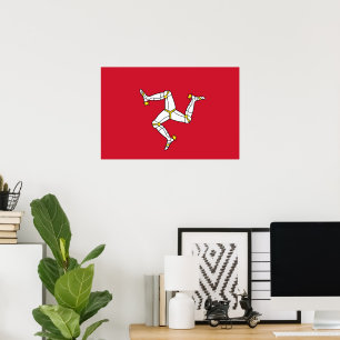 Flagge der Insel Man Poster