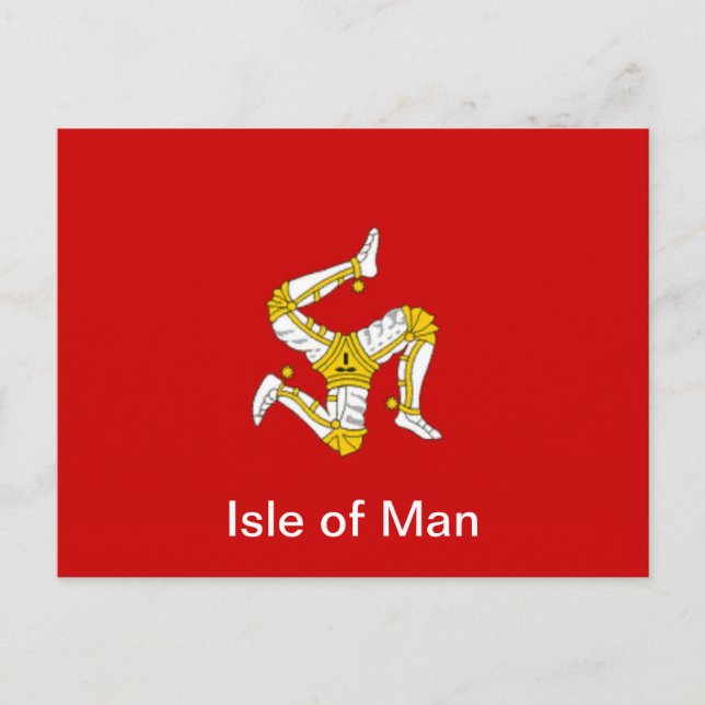 Flagge der Insel Man Postkarte (Vorderseite)