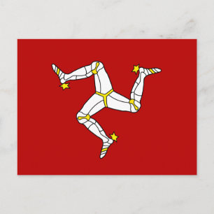 Flagge der Insel Man Postkarte
