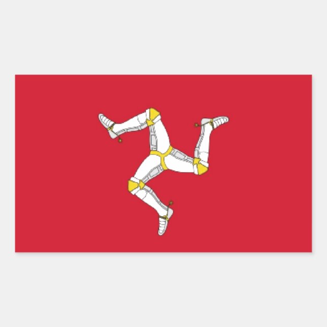 Flagge der Insel Man Rechteckiger Aufkleber (Vorderseite)