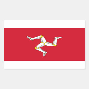 Flagge der Insel Man Rechteckiger Aufkleber