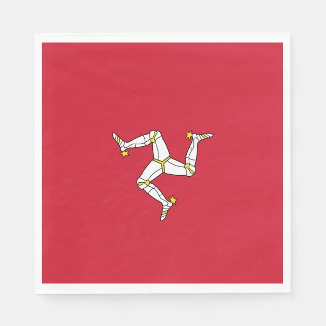 Flagge der Insel Man Serviette (Vorderseite)