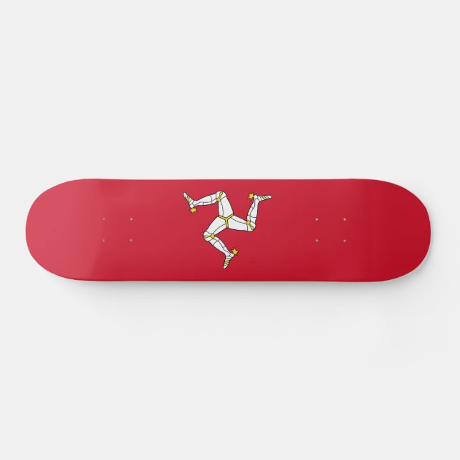Flagge der Insel Man Skateboard (Horizontal)