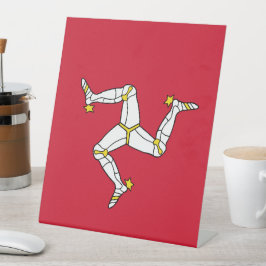 Flagge der Insel Man Sockelschild