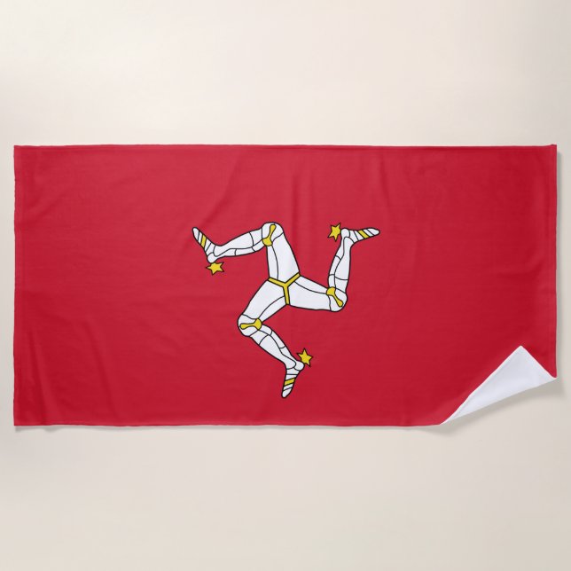 Flagge der Insel Man Strandtuch (Vorderseite)