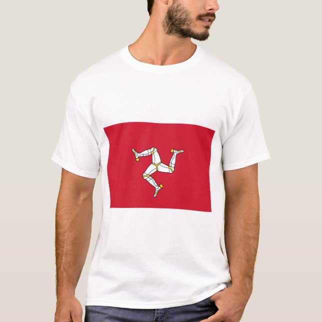 Flagge der Insel Man T-Shirt (Vorderseite)