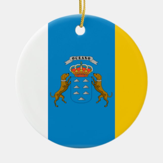 Flagge der Insel-(Spanien) Keramikornament (Vorne)