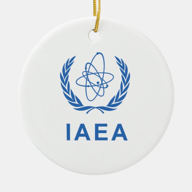 Flagge der Internationalen Atomenergie-Organisatio Keramik Ornament (Vorne)