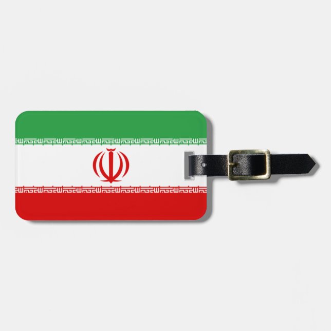 Flagge der Iran einfacher Identifikation Gepäckanhänger (Vorderseite horizontal)