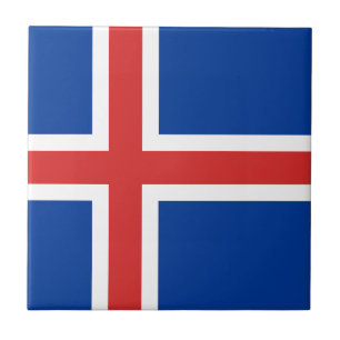 Flagge der isländischen Keramik Fliese