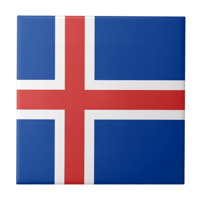 Flagge der isländischen Keramik Fliese (Vorderseite)