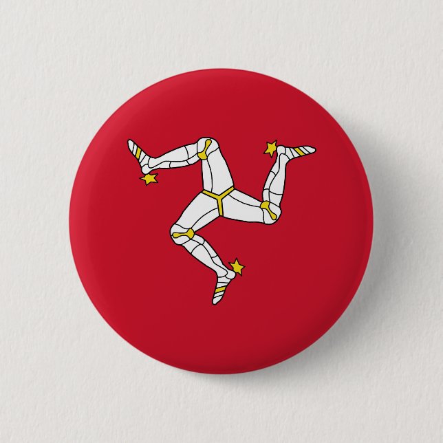 Flagge der Isle of Man Button (Vorderseite)