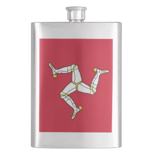 Flagge der Isle of Man Flachmann