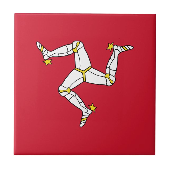 Flagge der Isle of Man Fliese (Vorderseite)