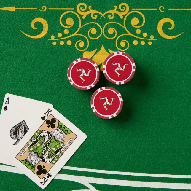 Flagge der Isle of Man Pokerchips (Pokertisch (Stapel))