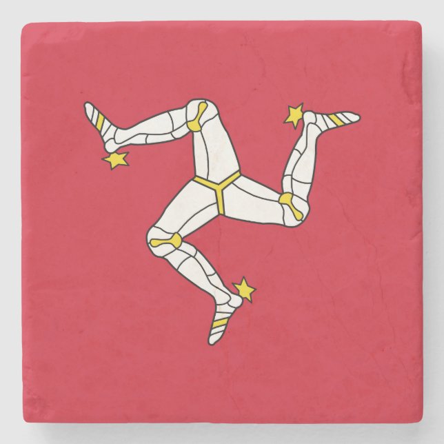 Flagge der Isle of Man Steinuntersetzer (Vorderseite)