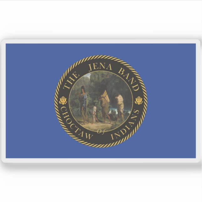 Flagge der Jena-Gruppe der Choctaw-Amerikanische U Aufkleber (Vorderseite)