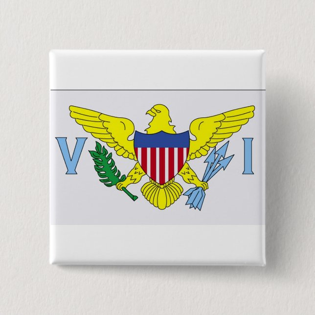 Flagge der Jungfrau Button (Vorderseite)