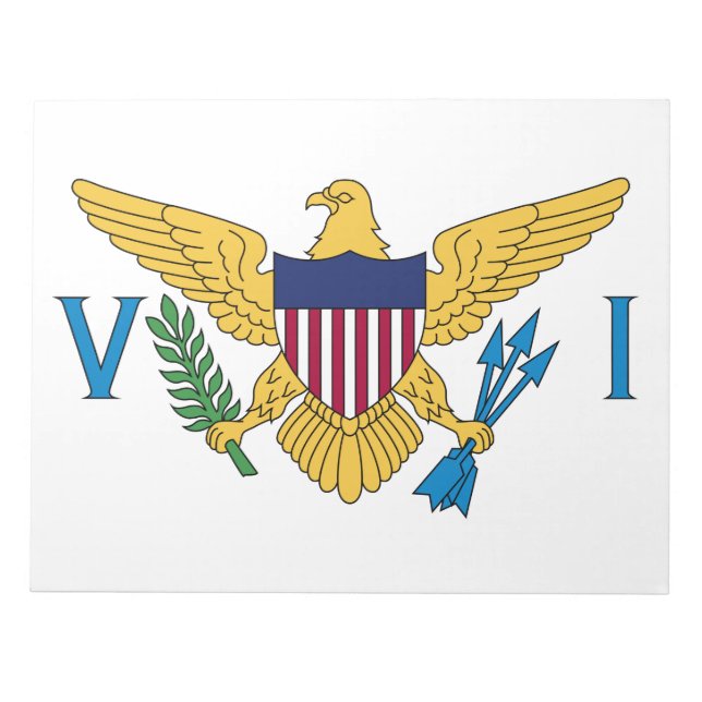 Flagge der Jungfrau der Vereinigten Staaten Notizblock (Vorderseite)