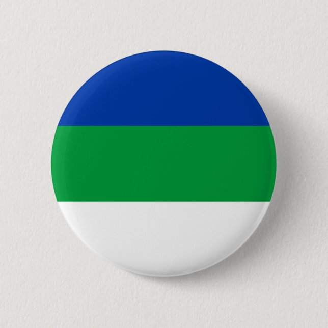 Flagge der Komi-Republik Button (Vorderseite)