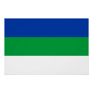 Flagge der Komi-Republik Poster