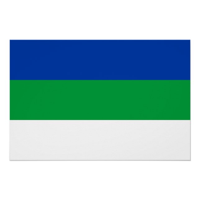Flagge der Komi-Republik Poster (Vorderseite)