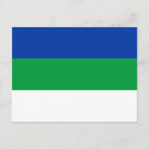 Flagge der Komi-Republik Postkarte
