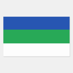 Flagge der Komi-Republik Rechteckiger Aufkleber