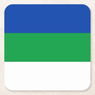 Flagge der Komi-Republik Rechteckiger Pappuntersetzer
