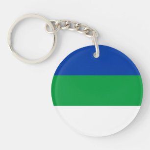 Flagge der Komi-Republik Schlüsselanhänger