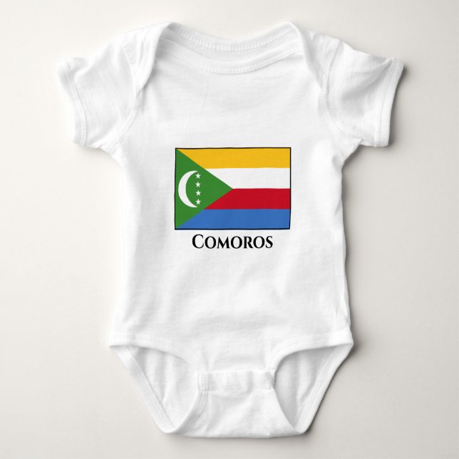 Flagge der Komoren Baby Strampler (Vorderseite)