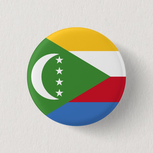 Flagge der Komoren Button (Vorderseite)