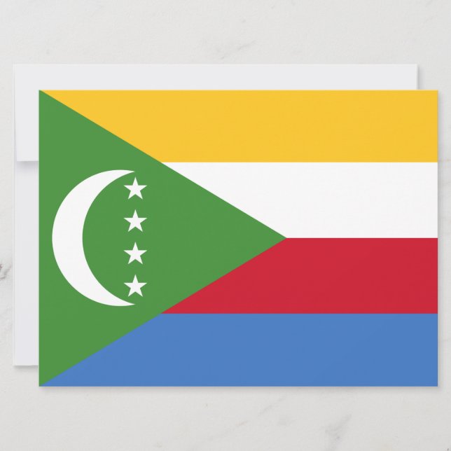 Flagge der Komoren Karte (Vorderseite)