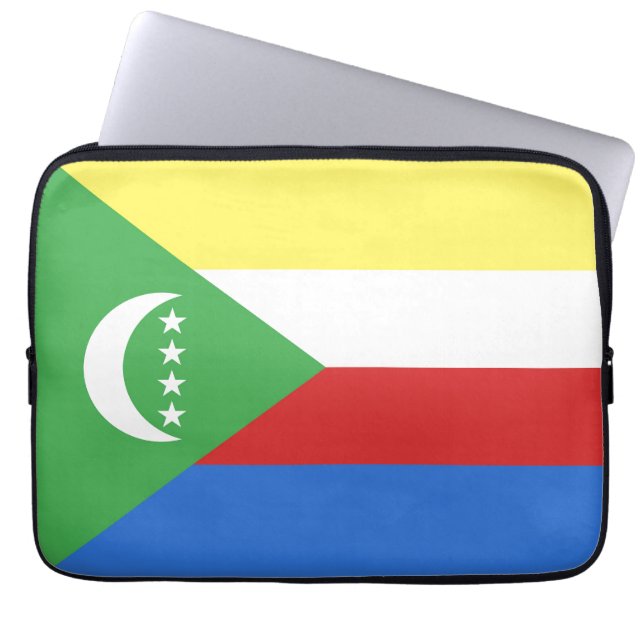 Flagge der Komoren Laptopschutzhülle (Vorderseite)