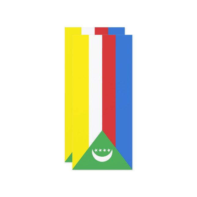 Flagge der Komoren Menükarte (Vorderseite/Rückseite Beispiel)