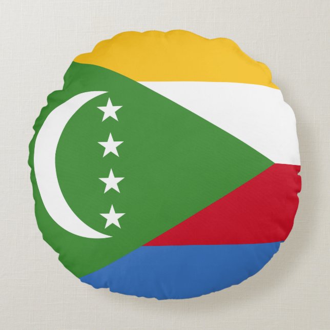 Flagge der Komoren Rundes Kissen (Vorderseite)