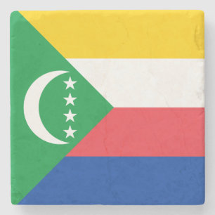 Flagge der Komoren Steinuntersetzer