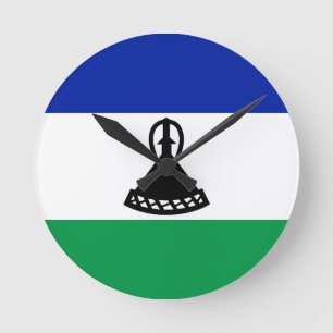 Flagge der Lesotho-Uhr Runde Wanduhr
