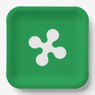 Flagge der Lombardei (Italien) Pappteller