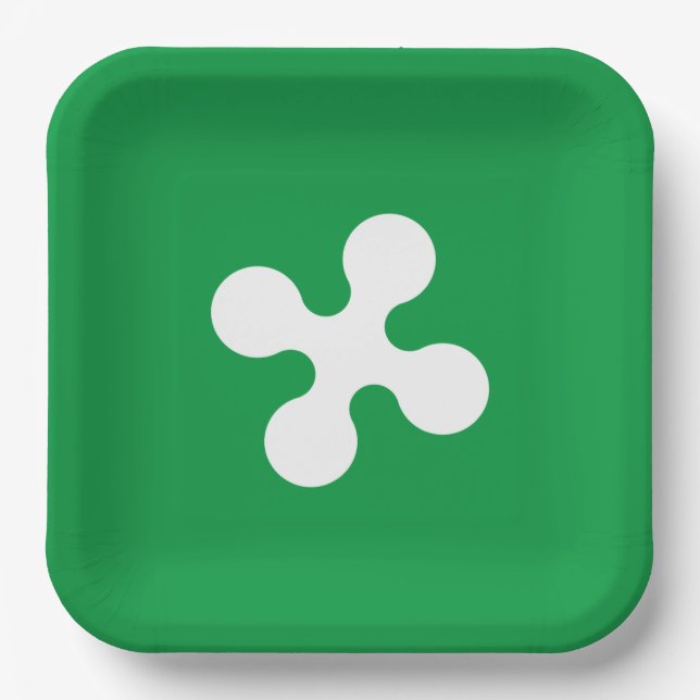 Flagge der Lombardei (Italien) Pappteller (Vorderseite)