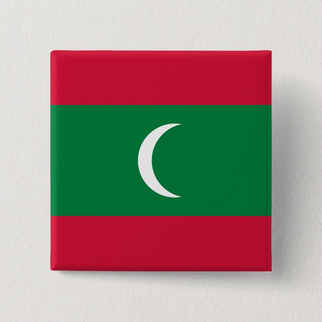 Flagge der Malediven Button (Vorderseite)