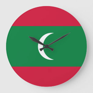 Flagge der Malediven Große Wanduhr