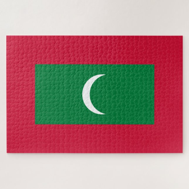 Flagge der Malediven (Republik Malediven) Puzzle (Horizontal)