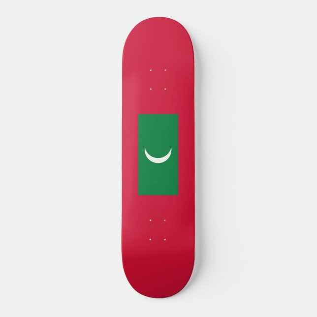 Flagge der Malediven (Republik Malediven) Skateboard (Vorderseite)