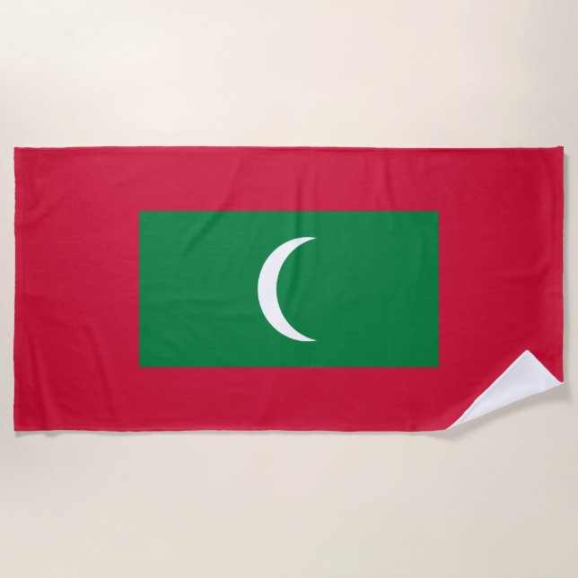 Flagge der Malediven (Republik Malediven) Strandtuch (Vorderseite)