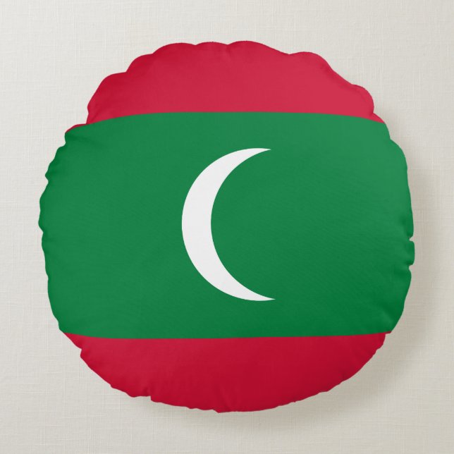 Flagge der Malediven Rundes Kissen (Vorderseite)