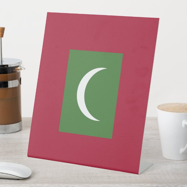 Flagge der Malediven Sockelschild (In Situ)