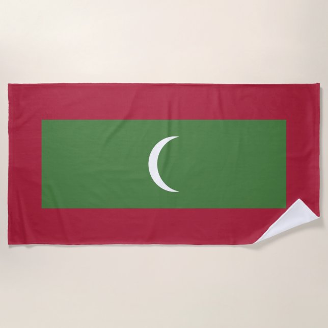 Flagge der Malediven Strandtuch (Vorderseite)
